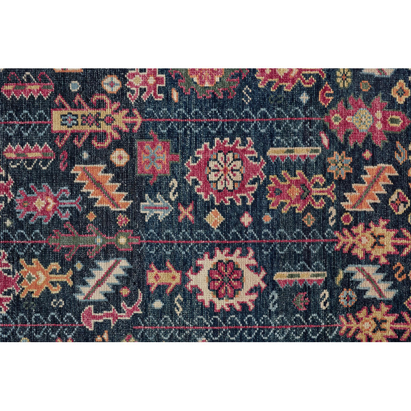 Piraj Wool Geometric Area Rug in Pink, Rectangle 2' x 3'