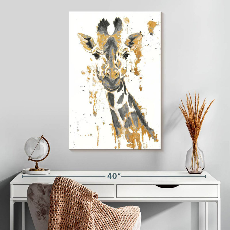 Brampt Gold Water Giraffe, 30" H x 20" W
