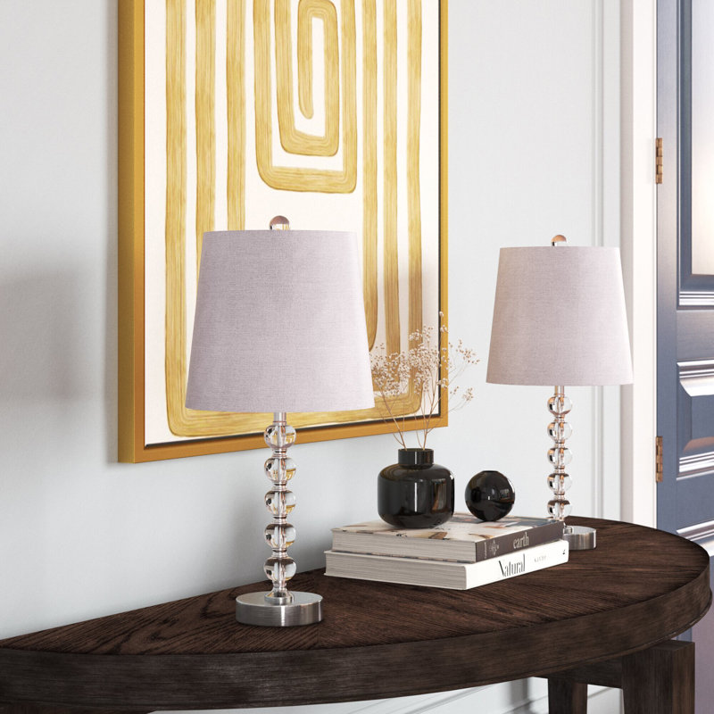Ensemble de lampe de table 21,25 po, Nickel brossé, Gris