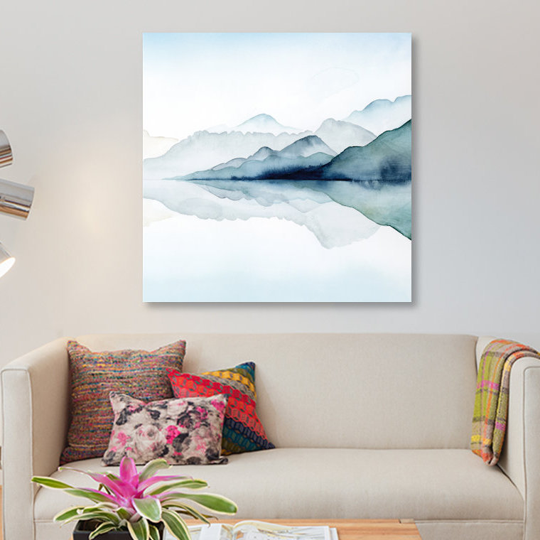 «Glacial II», reproduction sur toile, H 12 po x l 12 po x P 0,75 po, Pas de tapis, Toile tendue