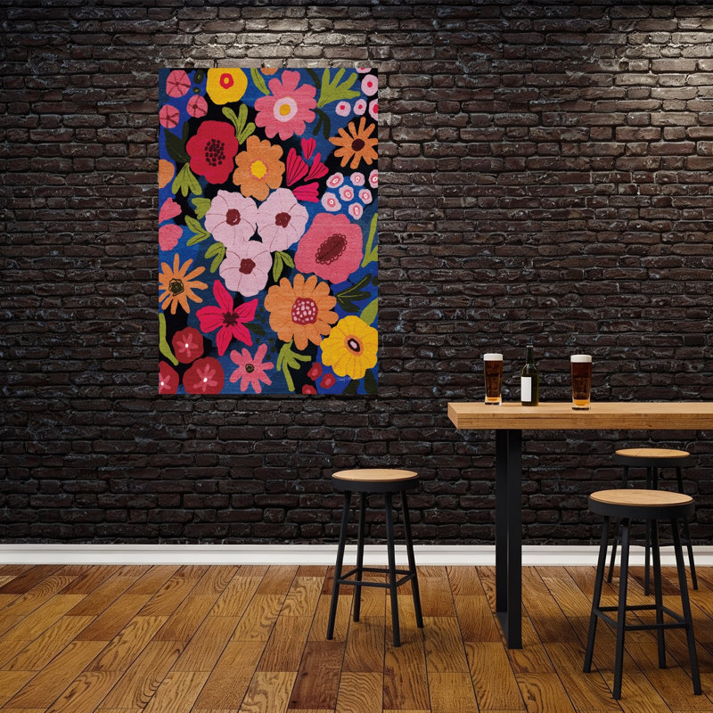 «Modern Petals VI Colorful Vibrant Abstract Poppy Flower Landscape», reproduction d'art mural, H 60 po x l 40 po