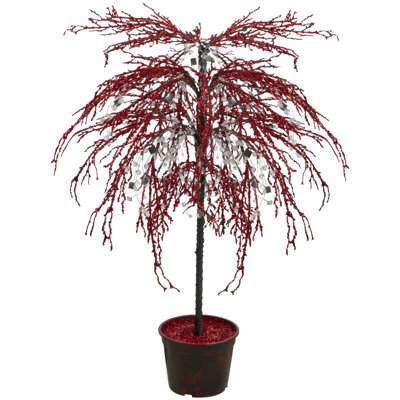 Arbre de Noël artificiel à paillettes cristallisées 3,75 pi - non éclairé