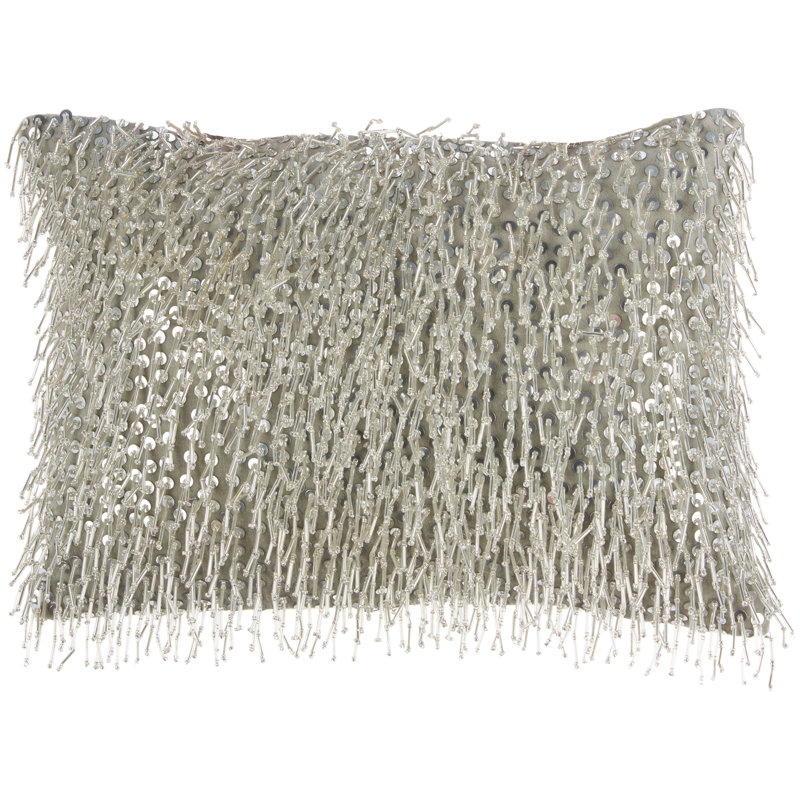 Luminescence Rectangular Cotton Pillow Cover and Insert, Silver