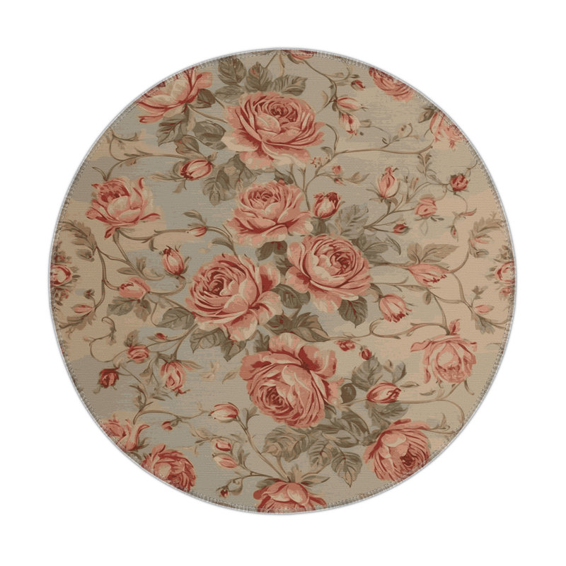 Tapis d'intérieur et d'extérieur brun Persian, Rond 5 pi