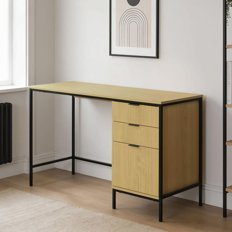 Steel Frame 3 Drawer Computer Desk