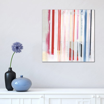 Red Pink Stripes III by Bellissimo Art - Wrapped Canvas Painting
