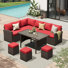 7 Pieces Patio Sectional Furniture Set With Waterproof Cover