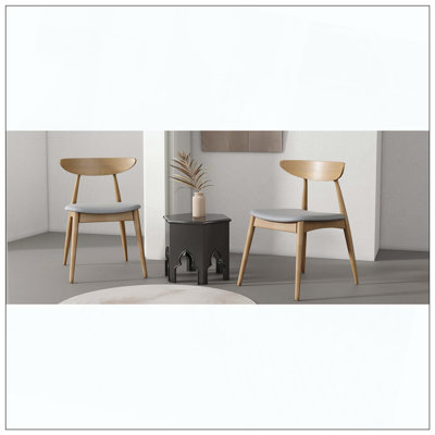 Rubberwood Dining Chair Set With Ergonomic Backrest And Comfort Cushions Home Use by George Oliver