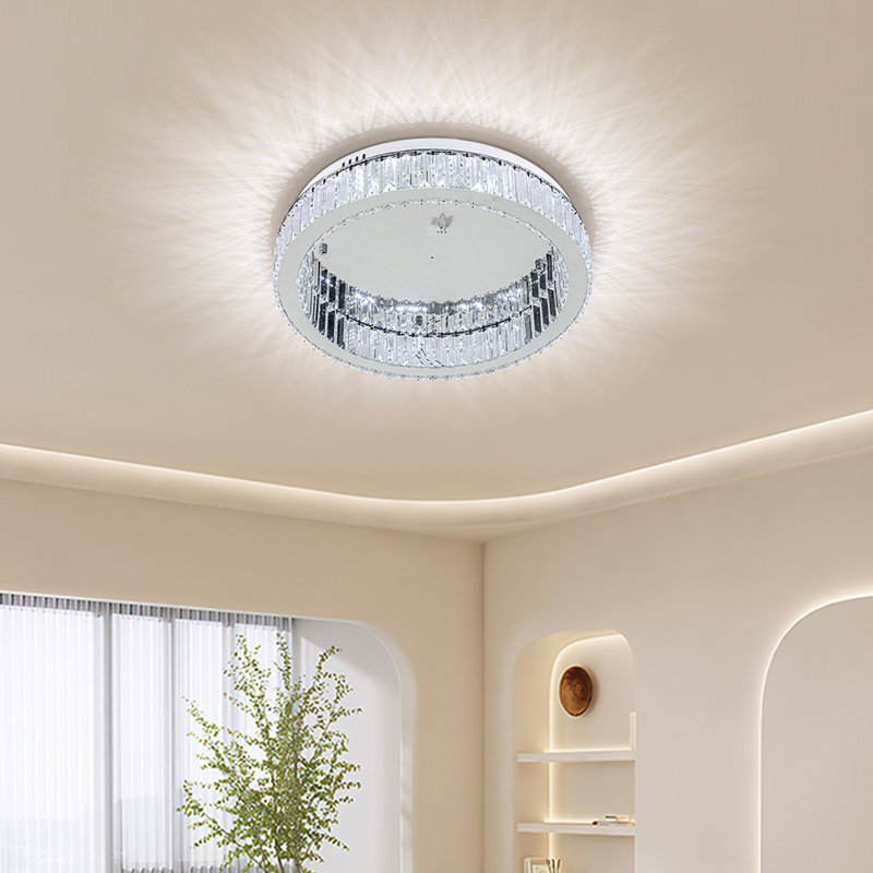 1-Light 50cm Modern Round Crystal Ceiling Light