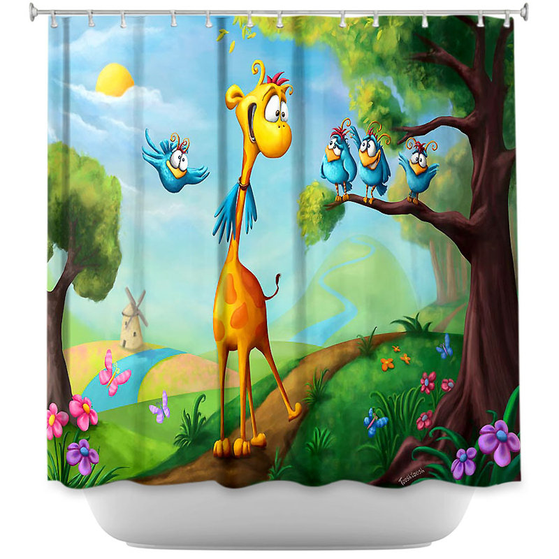 Rideau de douche simple giraffraf