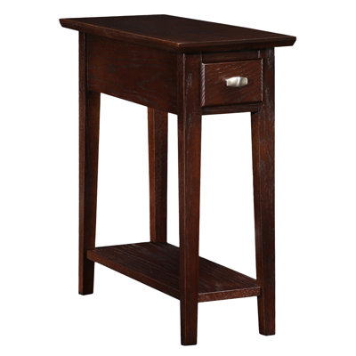 Solid + Manufactured Wood Narrow Chairside Table