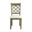 Ensemble de 2 chaises d'appoint capitonnées à boutons en lin beige avec finition chêne rustique