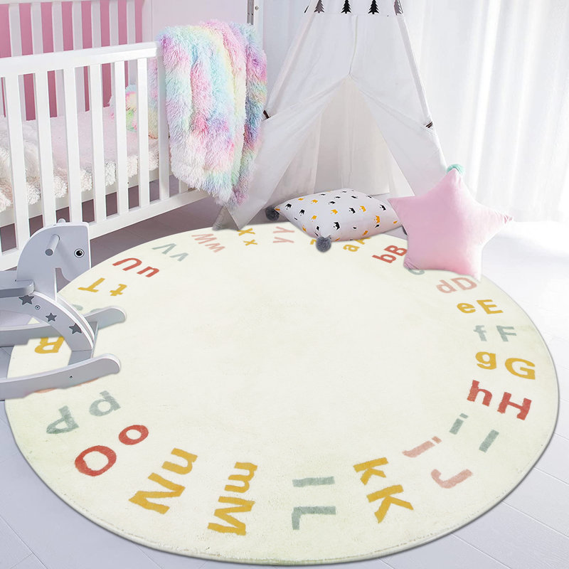 Tapis doux pour enfants ABC, Rond 6 pi