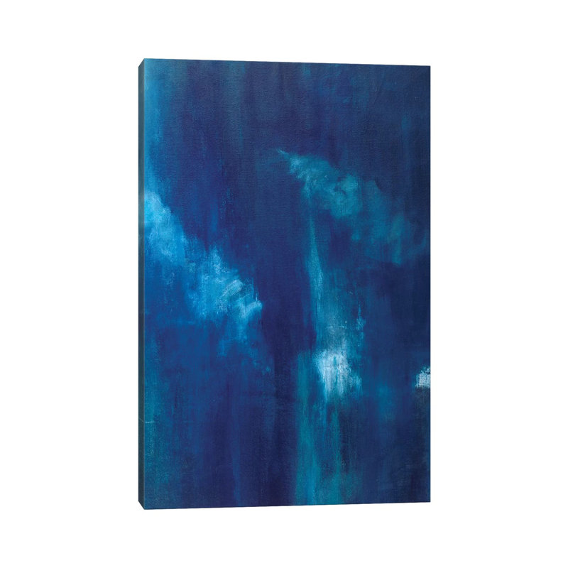 Azul Profundo Triptych III by Suzanne Wilkins - Gallery-Wrapped Canvas Giclée on Canvas, Canvas, 30.48 cm H x 45.72 cm W