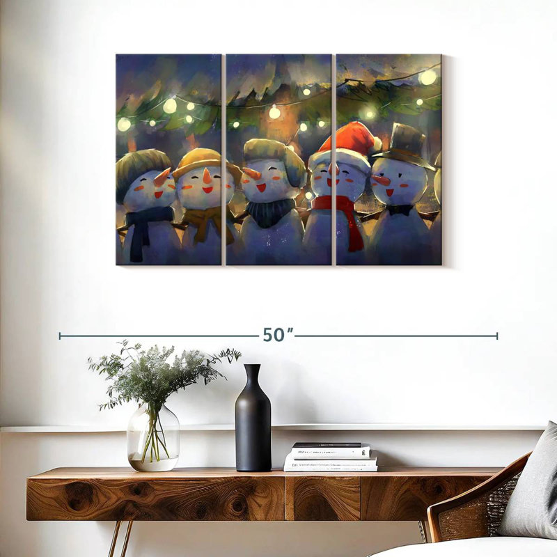 Bonhommes de neige de Noël Lelend, H 24 po x l 38 po