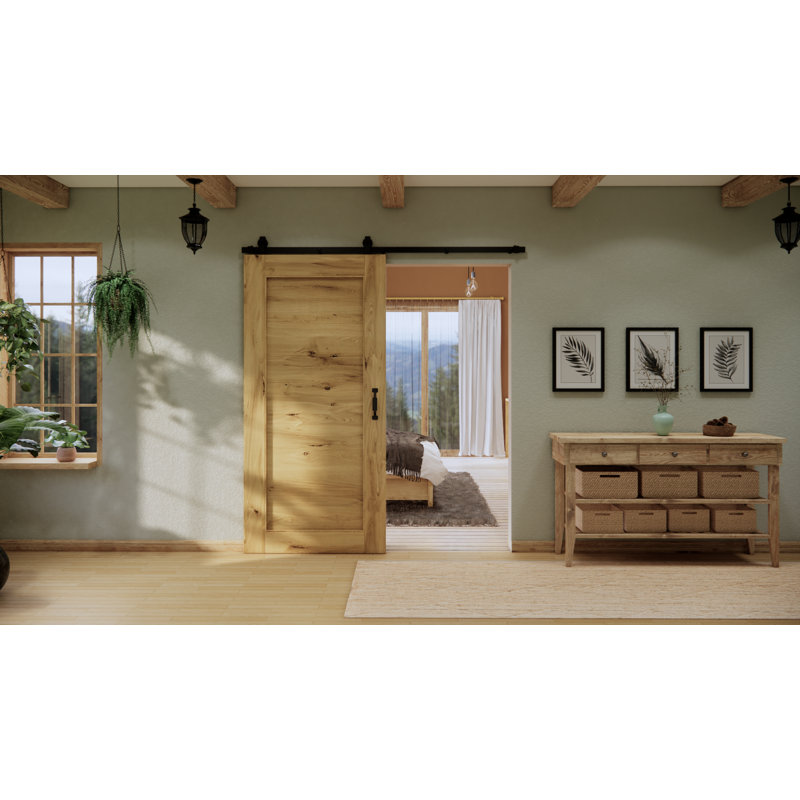 Morosco Oak Wood Sliding Barn Door Rustic, 100 cm x 210 cm, Natural Oil