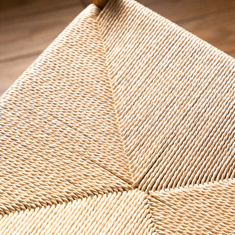 Chaise berçante en cerisier tissé