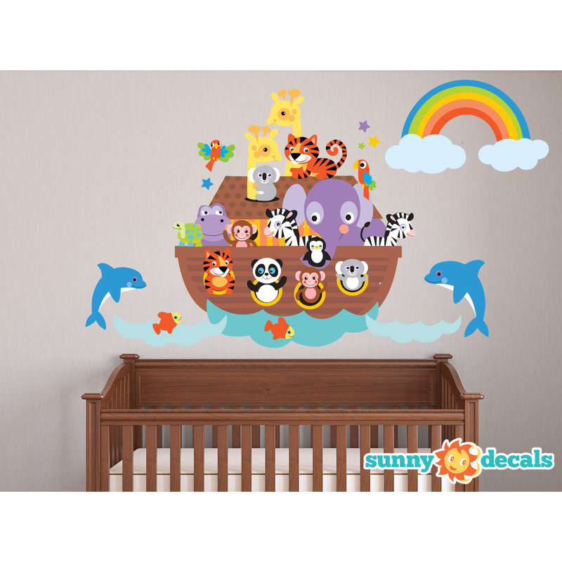 Décalcomanie murale en tissu noahs ark