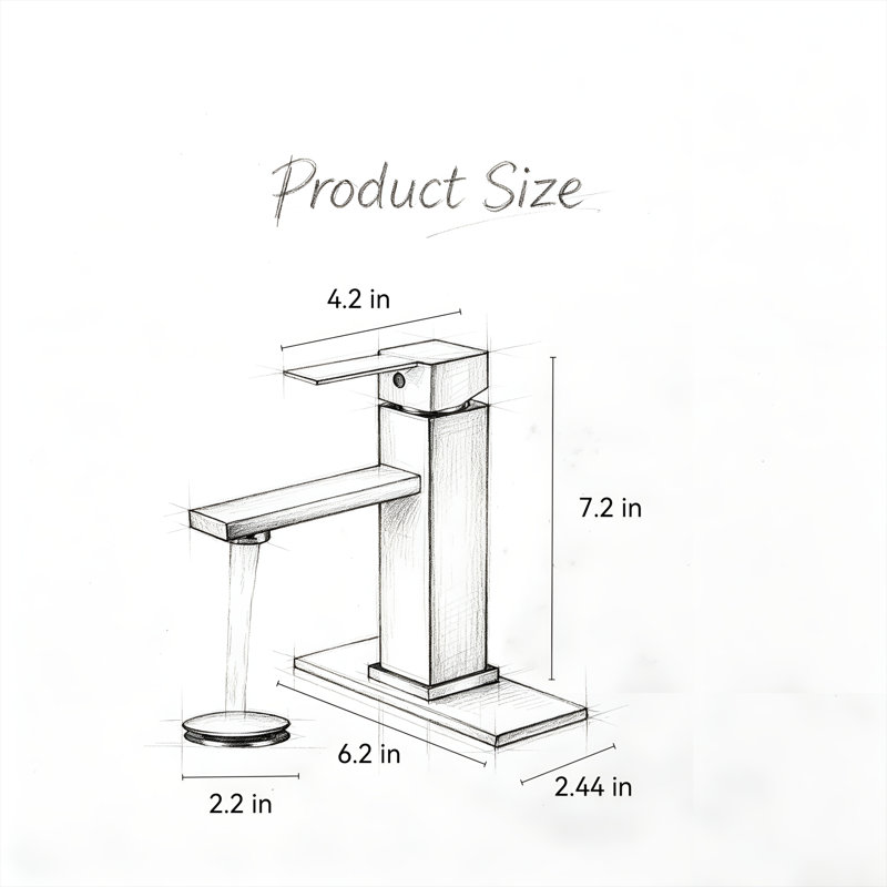 Robinet de salle de bain à poignée unique, robinet pour lavabo vasque en acier inoxydable SUS à entraxe central avec trop-plein escamotable et tuyaux d'alimentation