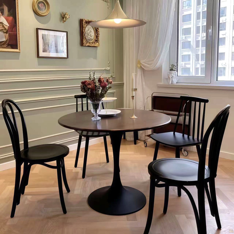 Table ronde, table de salle à manger, table de salle à manger, Noyer