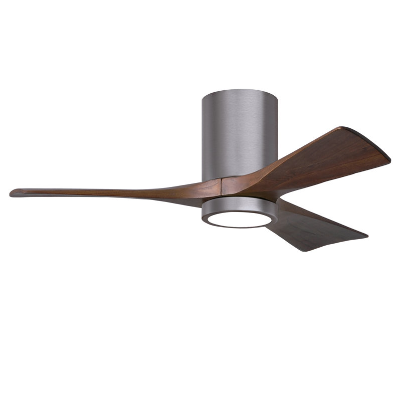 Olivier Ceiling Fan with LED Lights, 42", Walnut, Brushed Pewter