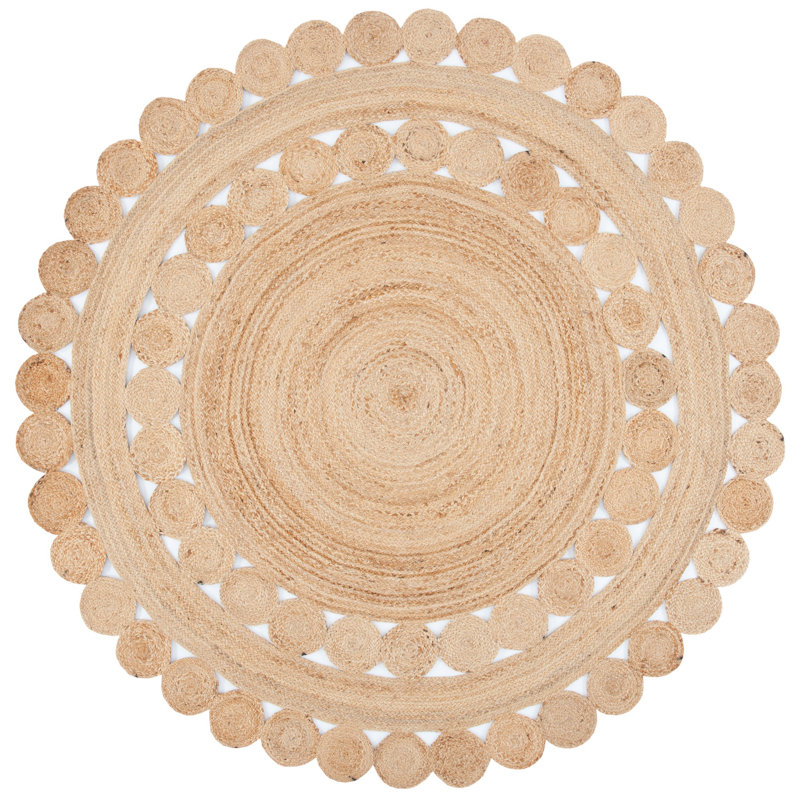 Round Jute/Sisal Natural Area Rug, Round 5'