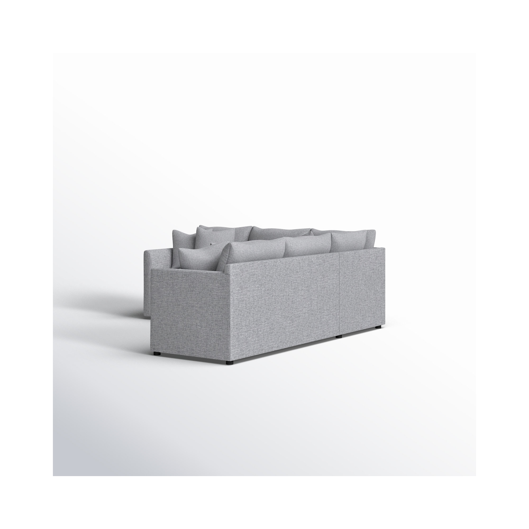 Cecelia Upholstered L-Sectional, Conversation Linen Basketweave, Right Hand Facing