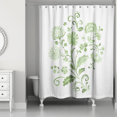 Rideau de douche simple à motif floral Warrenup