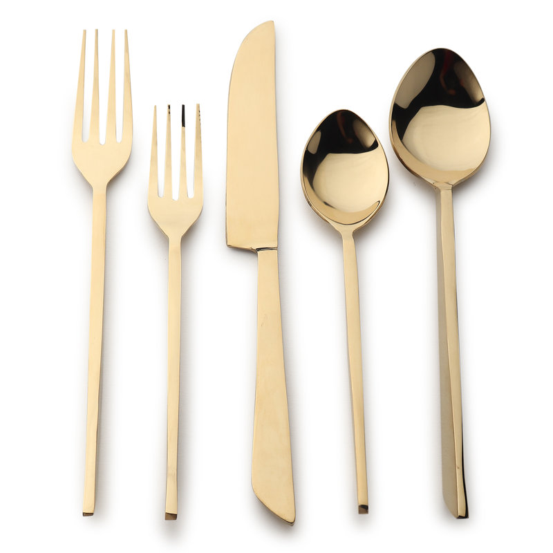 Fairfax Gold PVD 5 Pc. Flatware Set