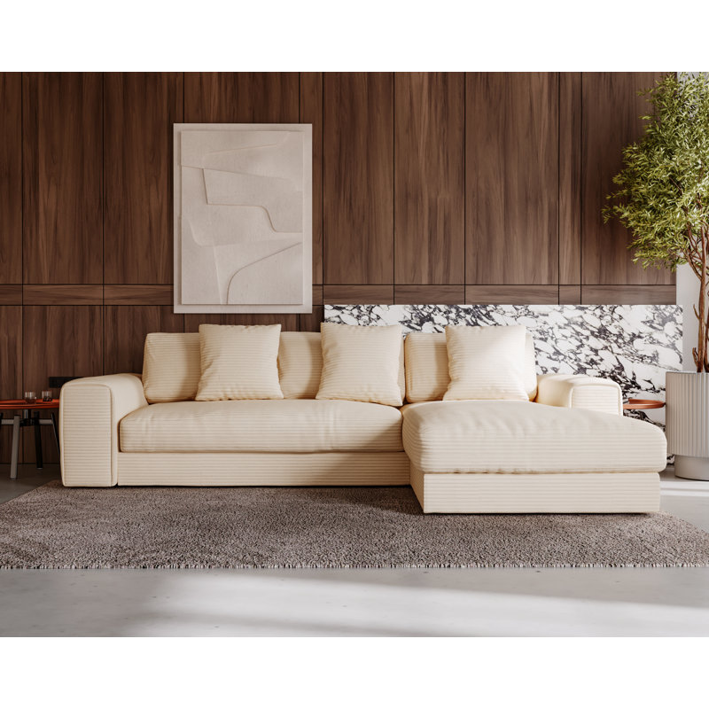 3 Seater Corner Sofa , Beige, Left Hand Facing
