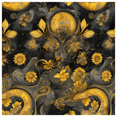 Ornate Floral Swirls Bedding Floral Bedspread Art