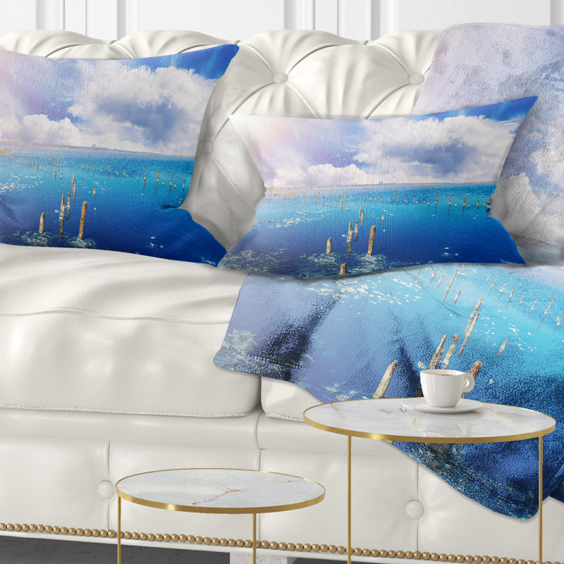 Coussin Blue Sea Lake Under Clouds - Sea & Shore