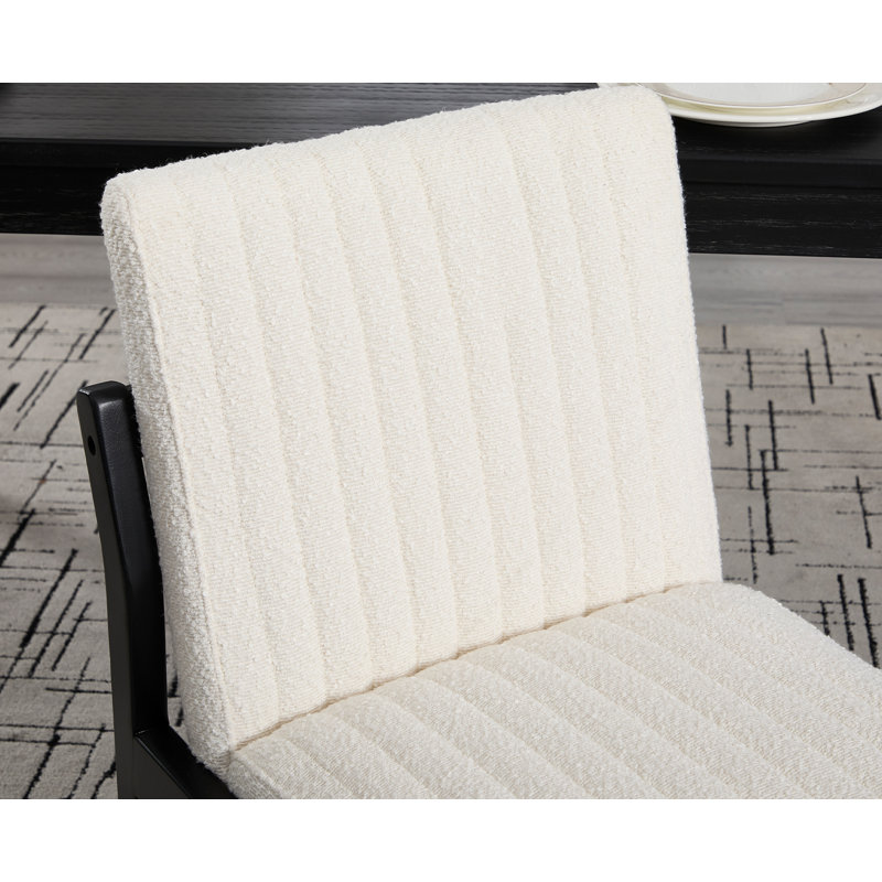 Modern Upholstered Dining Chairs With Backrest, With Solid Wood Frame, For Dining Room/Living Room, Black