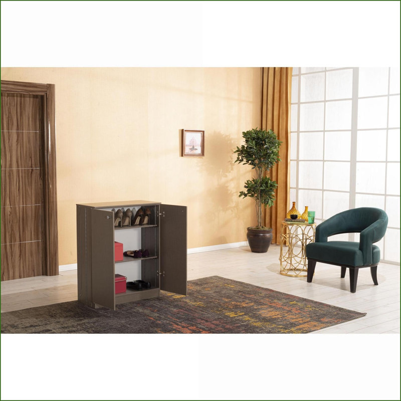 Shoe Storage 3-Tier Origamy | Contemporary Entryway | Beige Wood, Brown/Beige
