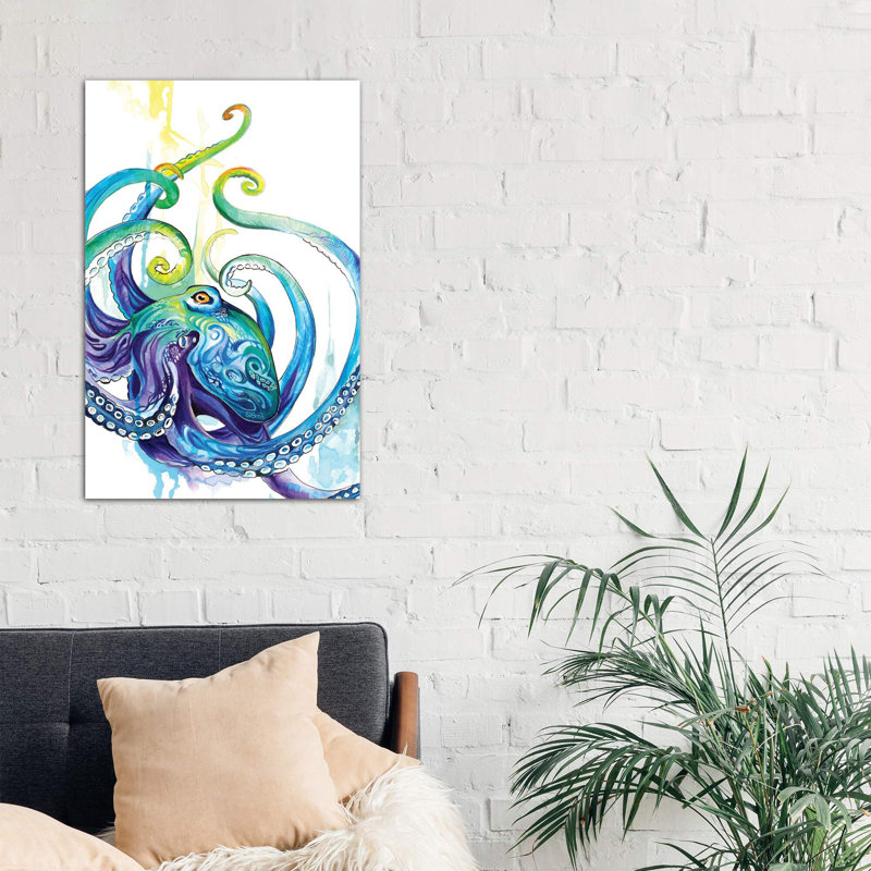 Octopus - Wrapped Canvas Painting, 101.6 cm H x 66.04 cm W x 3.175 cm D