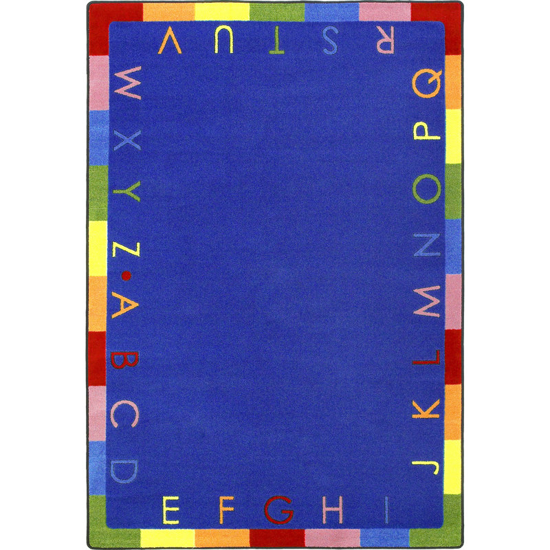 Tapis éducatif de l'alphabet arc-en-ciel primaire par Joy Carpets, Rectangle 5 pi 4 po x 7 pi 8 po