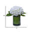 Ensemble de 2 grands arrangements floraux d'hortensias blancs de 12,5 po dans des vases circulaires | Fleurs réelles dans un vase en verre