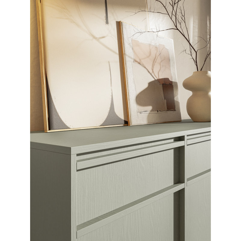 Akhi 154cm W 3 - Drawer Chest of Drawers, Green