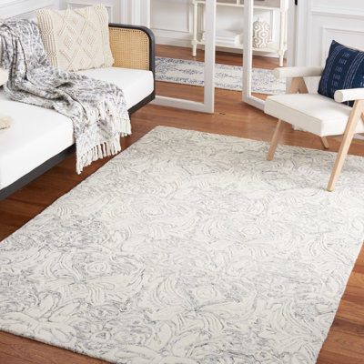 Tapis ivoire en laine touffeté à la main Ednah