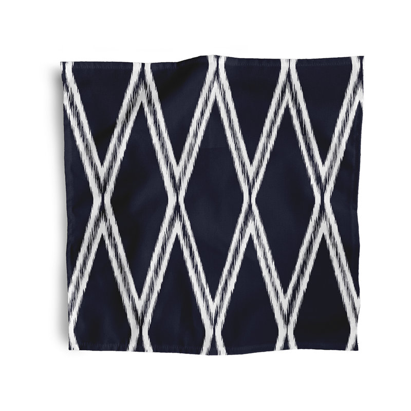 Kuuda Polyester Ikat Square Napkin, Navy