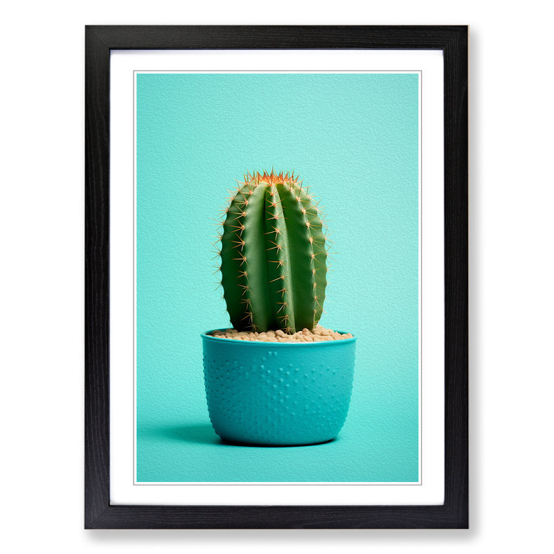 Cactus Minimalism - Framed Print, Black Framed, 34cm H x 25cm W x 2cm D