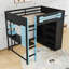 Lit mezzanine avec bureau, garde-robe et lumière RVB-528736780