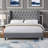 Elegant Upholstered Platform Bed with Wingback Design and Tufted Headboard-1028159954