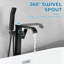 Robinet de baignoire autoportant à fixation au sol avec poignée simple et douche à main-108296739