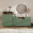Ensemble de commode 2 pièces - Comprend une commode à 5 tiroirs et une commode à 7 tiroirs, vert sauge