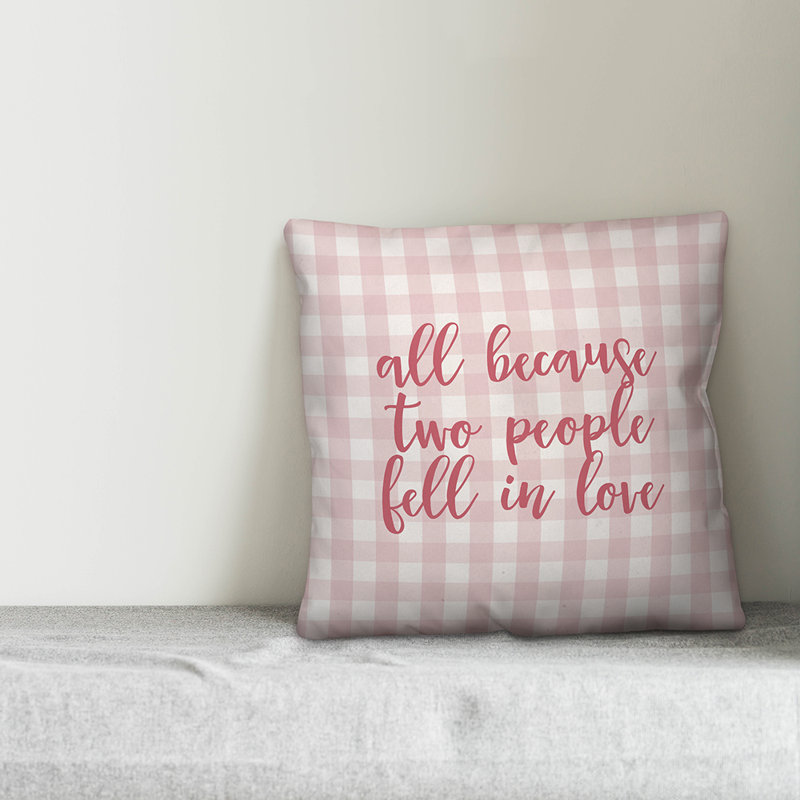  Coussin All All Two People Fell in Love, Housse de coussin, Rose