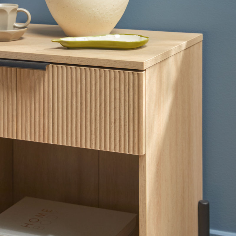 Bracho 1-Drawer Nightstand with Open Cubby