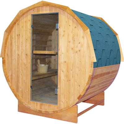 Luxury Barrel Sauna with LED Light and 4.5KW Heater