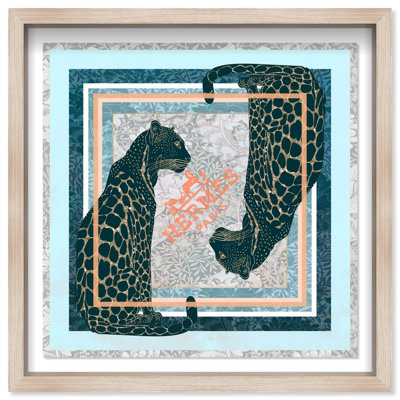 Dual Paris Cheetah Print Glam Jungle by Oliver Gal, Black Frame, 12 x 12