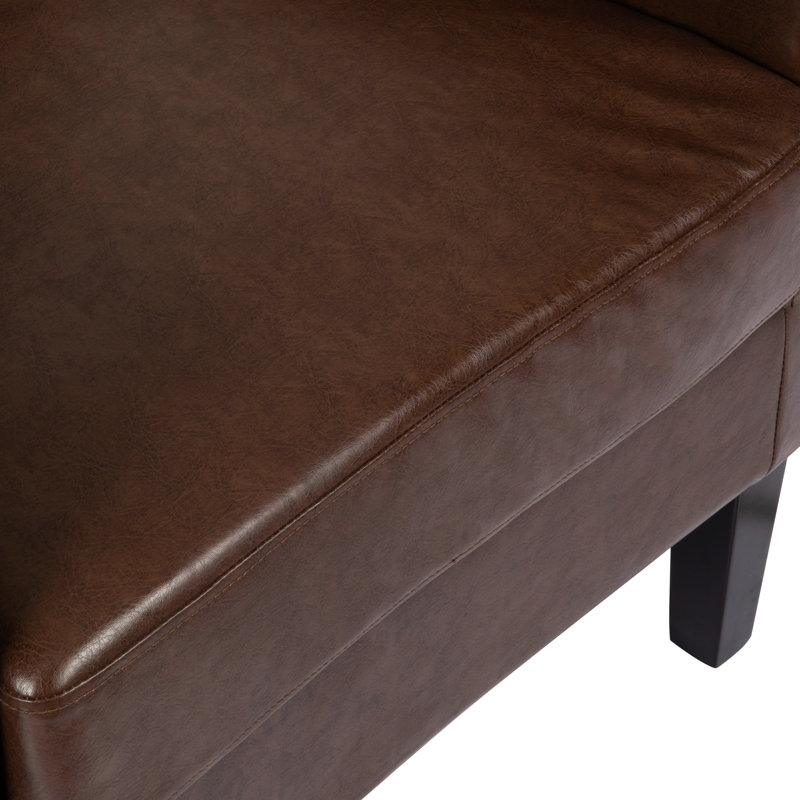 Fauteuil club à la mode en brun foncé avec une cascade tentante et un dossier moderne